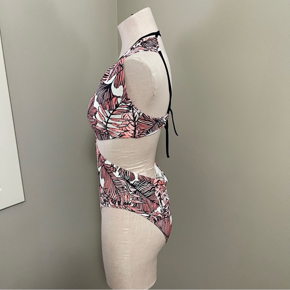 AQUA ROSE One Piece Swim Suit Swimsuit Leaf Print - Picture 6 of 10